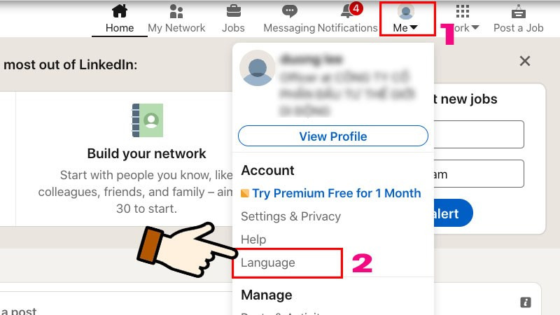 Hướng Dẫn Thay Đổi Ngôn Ngữ LinkedIn Trên Máy Tính Và Điện Thoại