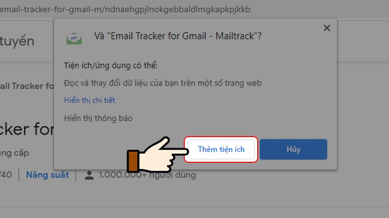 Xác nhận cài đặt Mailtrack