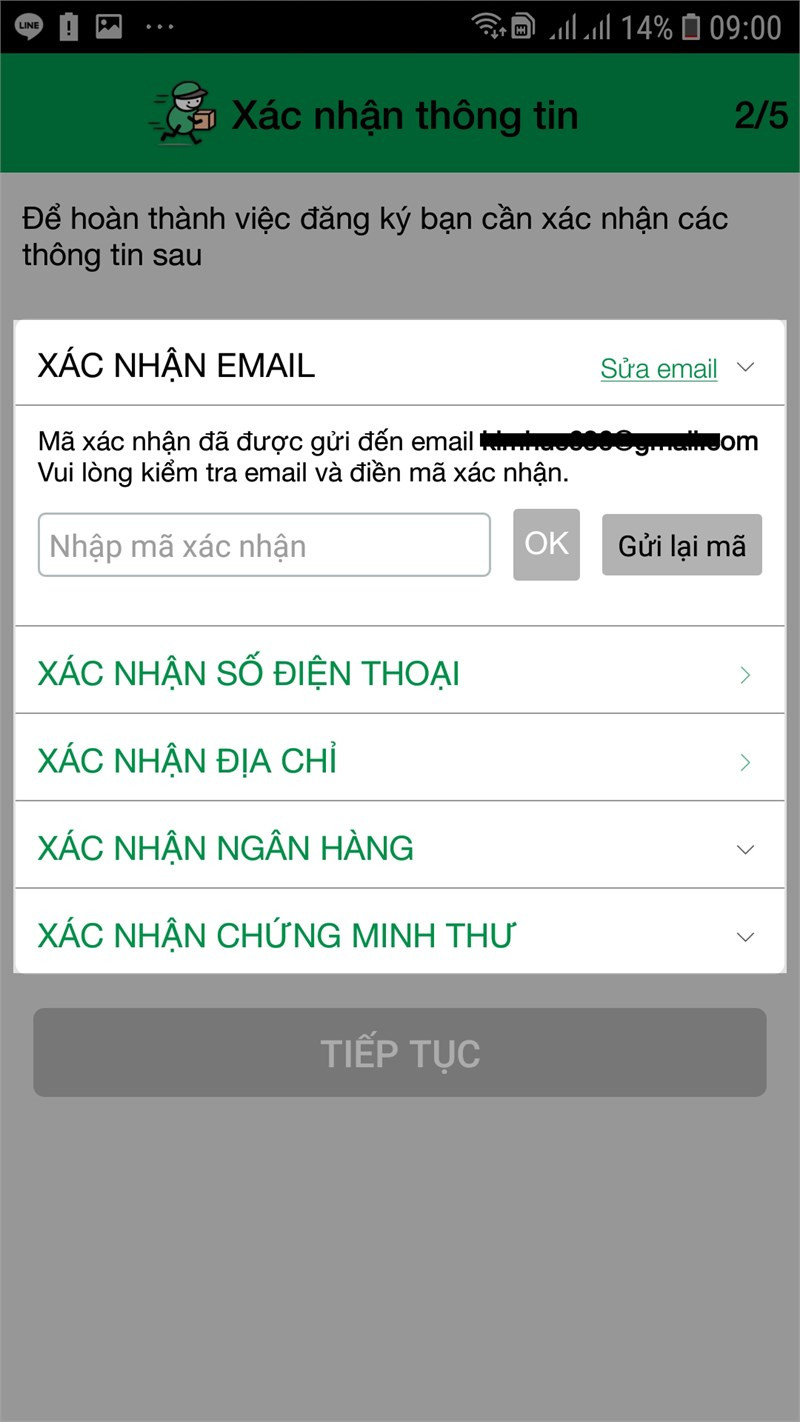 Xác nhận Email, SĐT