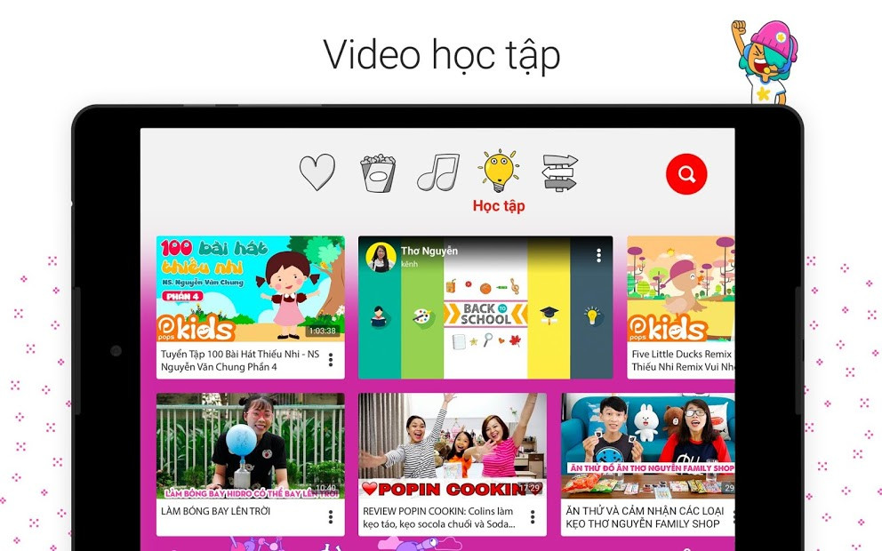 Youtube Kids trên các thiết bị