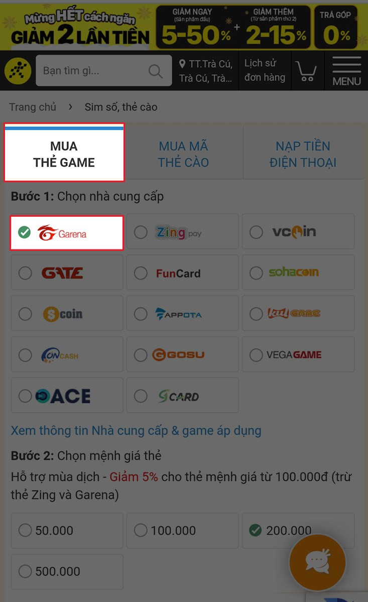 Mua Thẻ Game Garena 500k Online Nhanh Chóng, Chiết Khấu Cao Tại Thế Giới Di Động