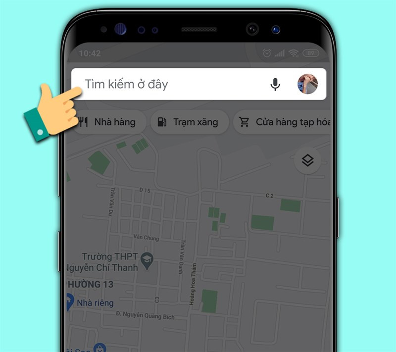 alt: Giao diện tìm kiếm địa điểm trên Google Maps