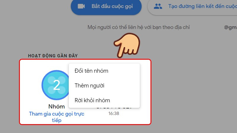 alt: Quản lý lịch sử cuộc gọi trên Google Duo