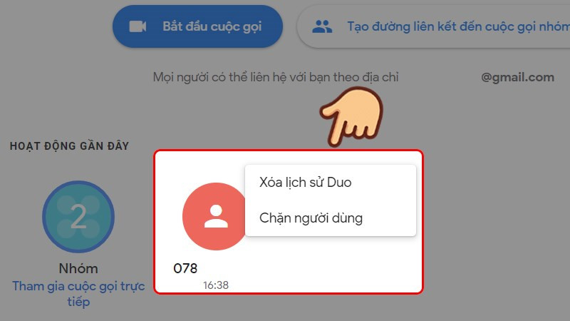 alt: Quản lý nhóm trò chuyện trên Google Duo