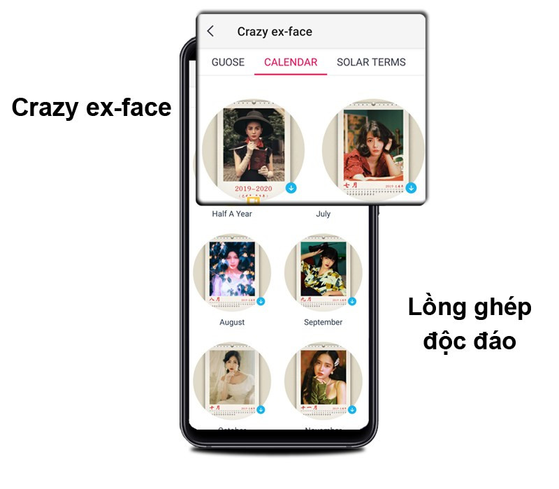 alt text: Biến hóa thành nhân vật yêu thích với tính năng Crazy ex-face của Pitu.