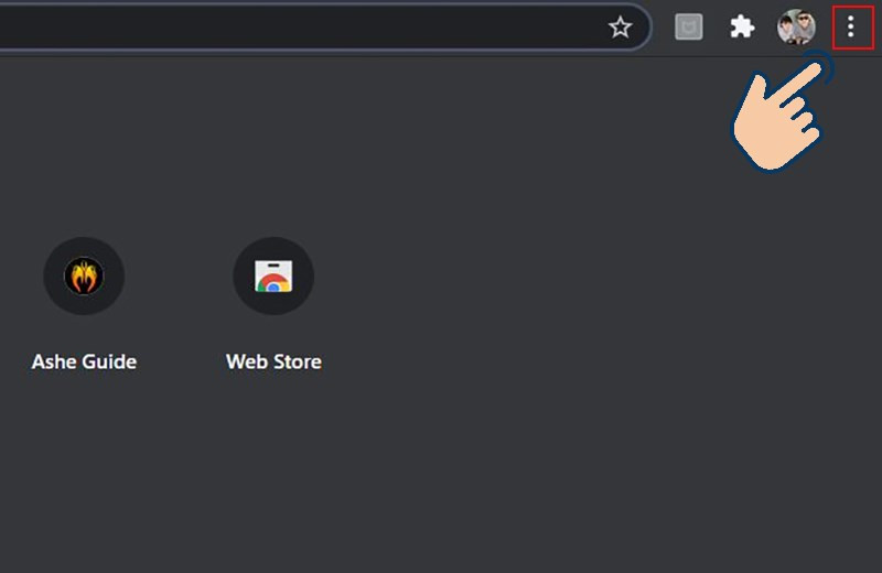 alt text: Biểu tượng ba chấm dọc trên Google Chrome
