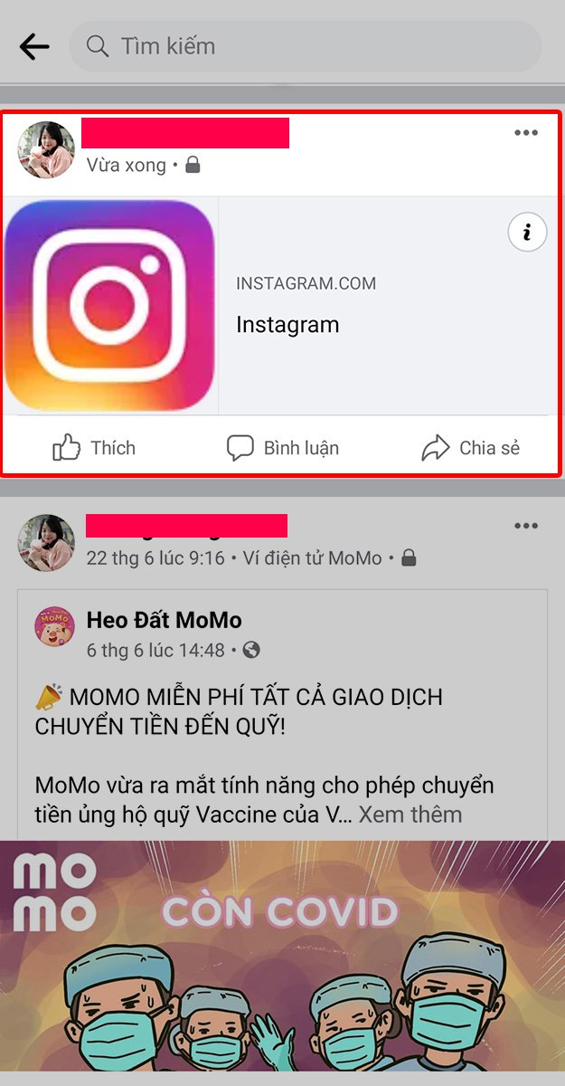 alt text: Chia sẻ Instagram lên Facebook