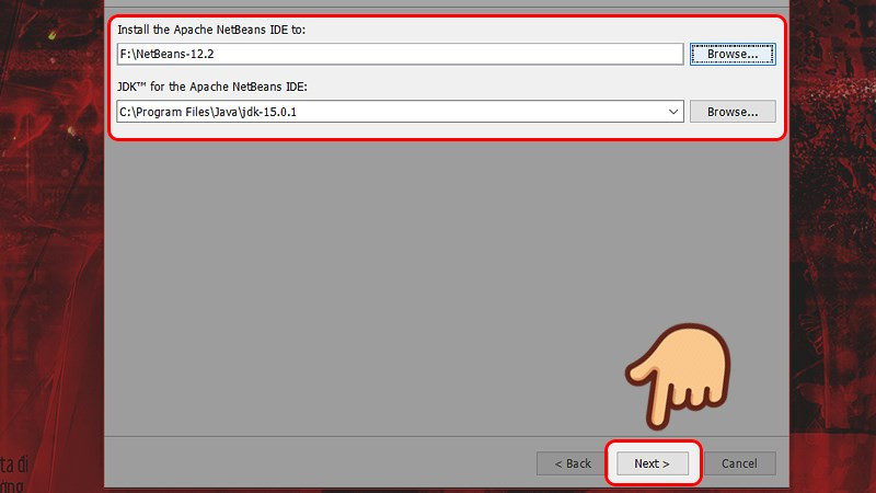 alt text: Chọn đường dẫn cài đặt NetBeans IDE