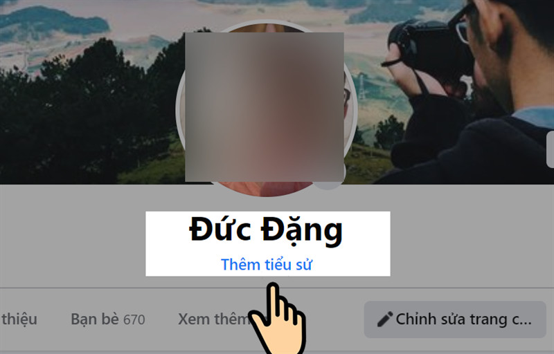 alt text: Giao diện thêm tiểu sử trên Facebook phiên bản máy tính