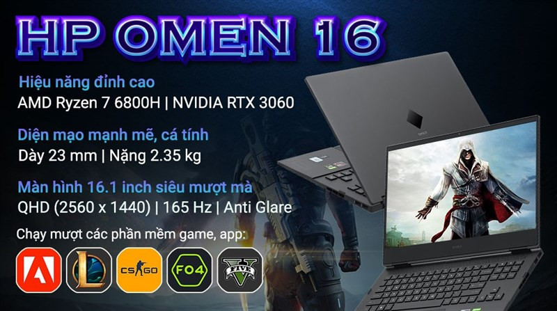 alt text: Laptop HP Omen 16 n0087AX