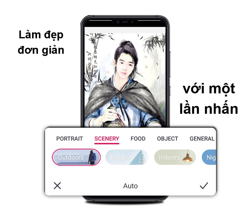 alt text: Tính năng làm đẹp tự động của Pitu giúp bạn có làn da mịn màng, tươi sáng.