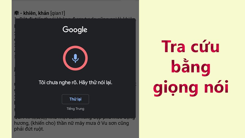 alt text: Tính năng tra từ bằng giọng nói