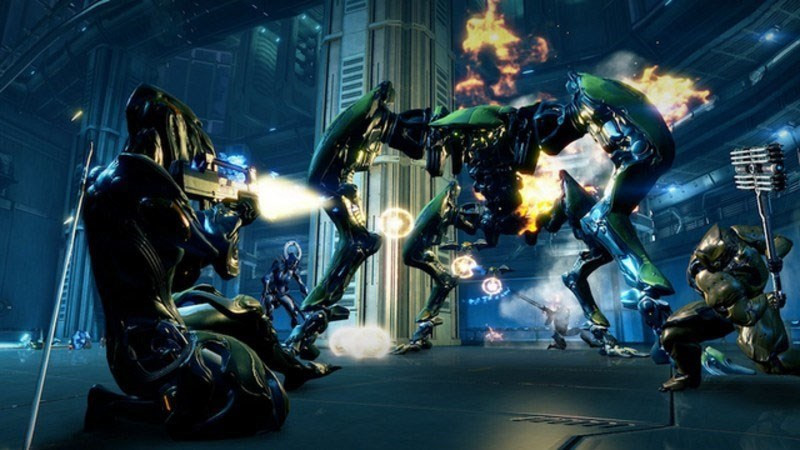 alt=Hình ảnh gameplay Warframe, thể hiện đồ họa ấn tượng và pha hành động mãn nhãn.