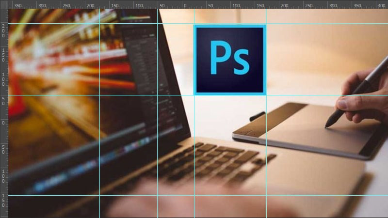 Bật mở hiện thước, sử dụng ruler đo khoảng cách trong Photoshop