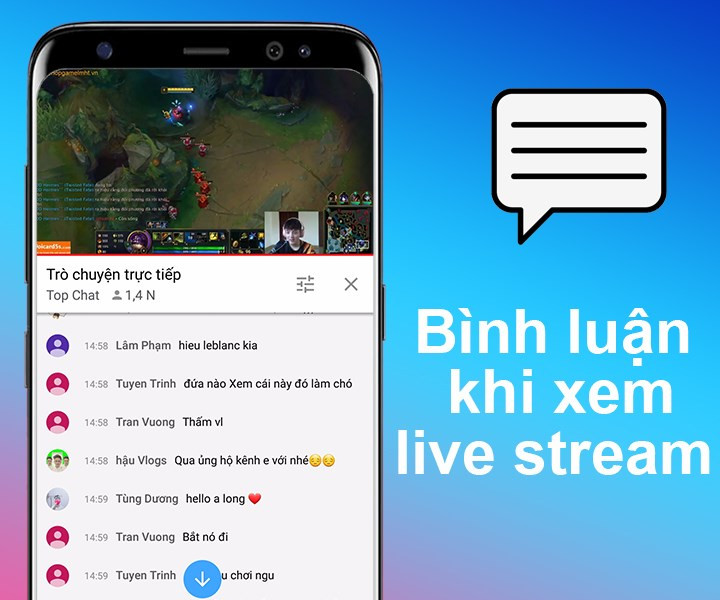 B&igrave;nh luận khi xem livestream