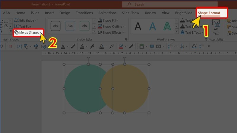 Thủ thuật PowerPoint: Gộp và Tách Hình Khối Đơn Giản với Merge Shape