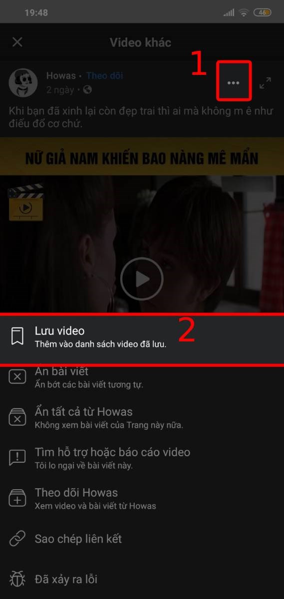 Cách lưu video trên Facebook Watch