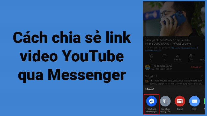 Chia sẻ video YouTube qua Messenger