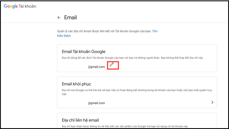 Chỉnh sửa email