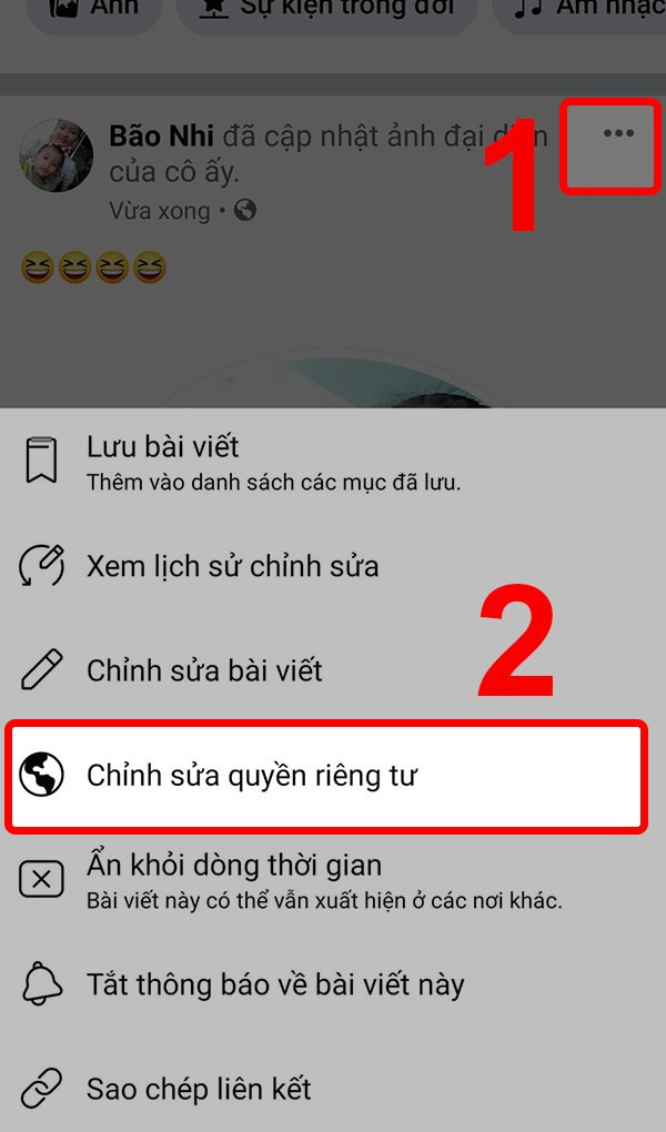 Chỉnh sửa quyền riêng tư bài đăng