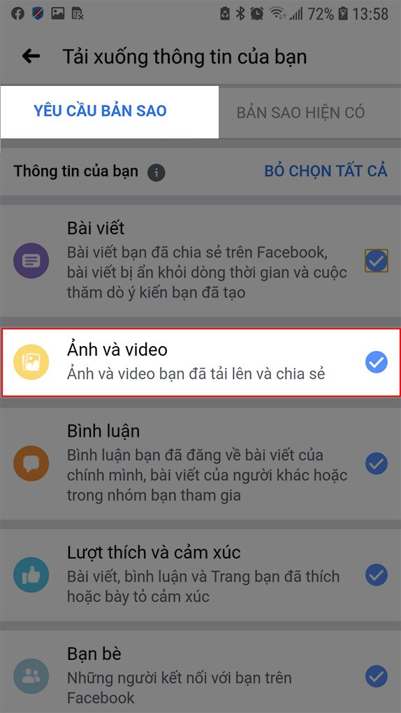 Chọn ảnh và video