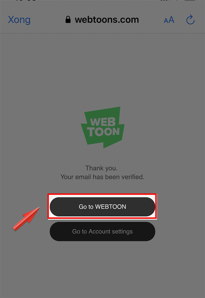 Chọn Go to Webtoon để đằng nhập và đọc truyện