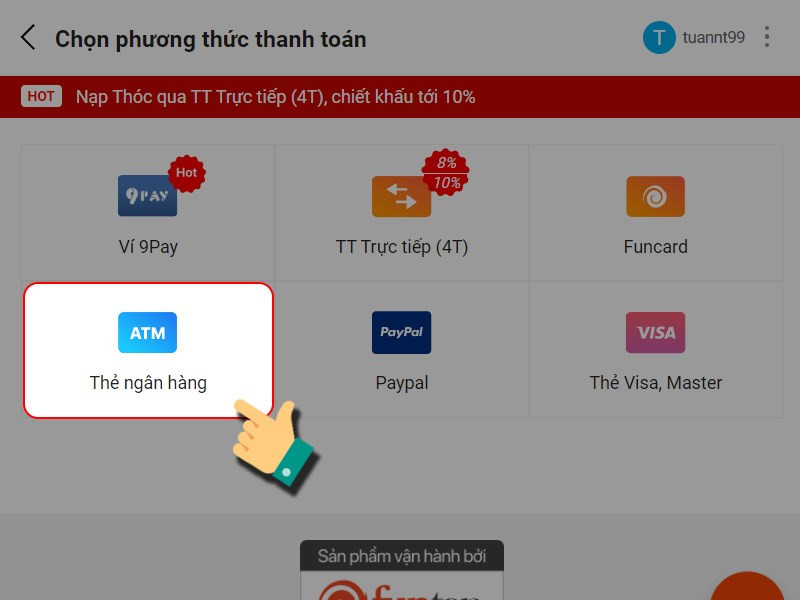 Chọn phương thức thanh toán