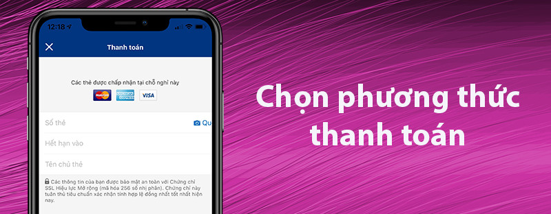 Chọn phương thức thanh toán trên Booking.com