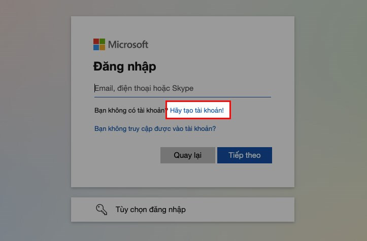 Đăng ký tài khoản Microsoft Teams