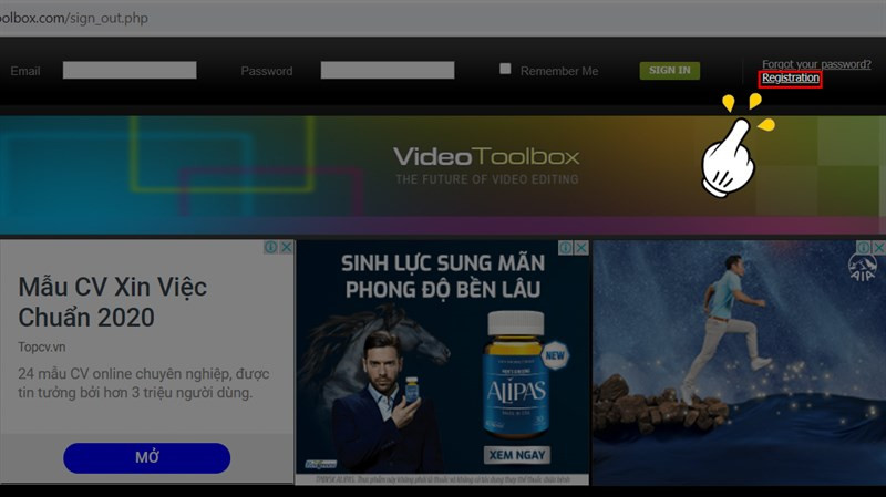 Đăng ký tài khoản VideoToolbox