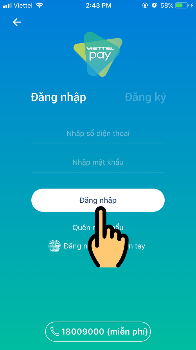 Đăng nhập t&agrave;i khoản ViettelPay