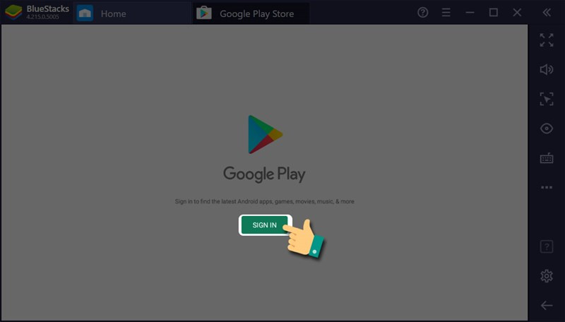 Đăng nhập vào cửa hàng Google Play