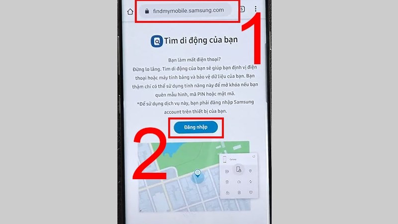 Đăng nhập vào Find my Mobile
