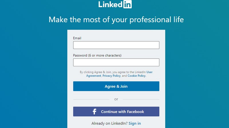 Đăng nhập vào tài khoản LinkedIn