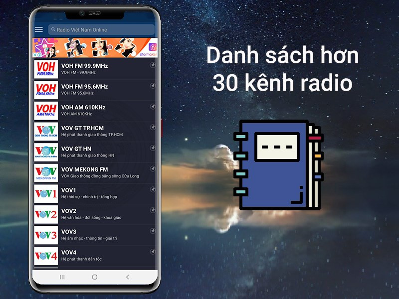 Danh sách kênh radio đa dạng