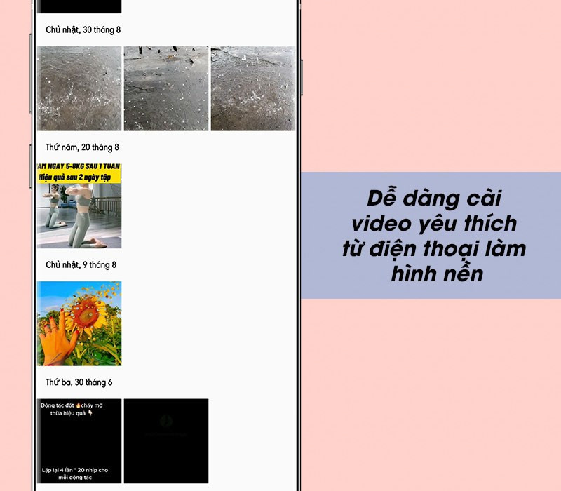 Dễ dàng cài video yêu thích từ điện thoại làm hình nền