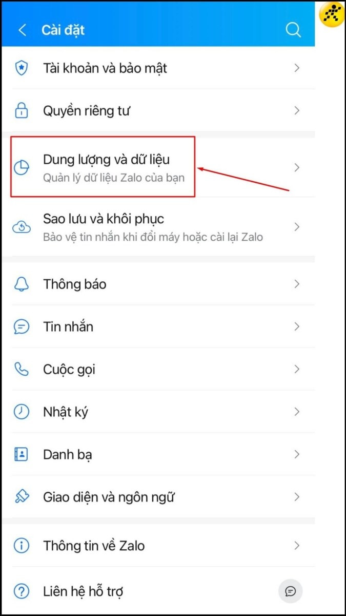 Dung lượng và dữ liệu Zalo trên điện thoại