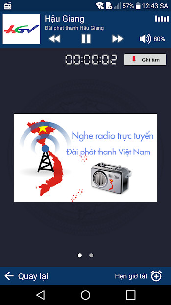 Giao diện ứng dụng Radio Việt Nam