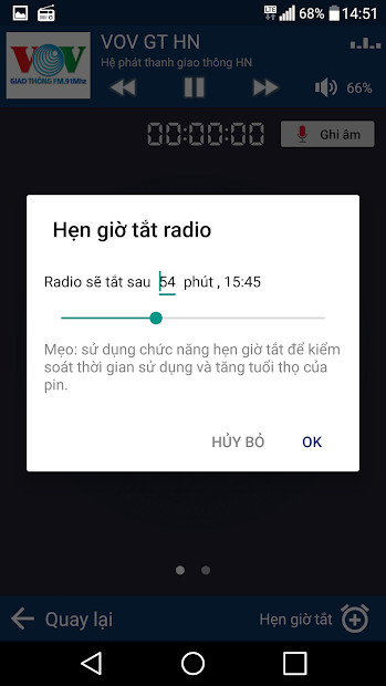 Giao diện ứng dụng Radio Việt Nam