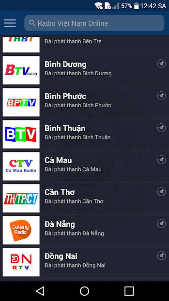 Giao diện ứng dụng Radio Việt Nam