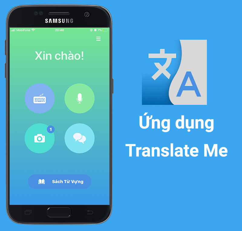 Giao diện ứng dụng Translate Me