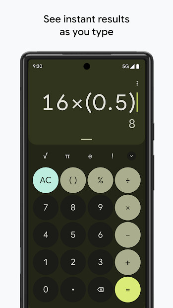 Hình ảnh minh họa các phép tính nâng cao trên Calculator