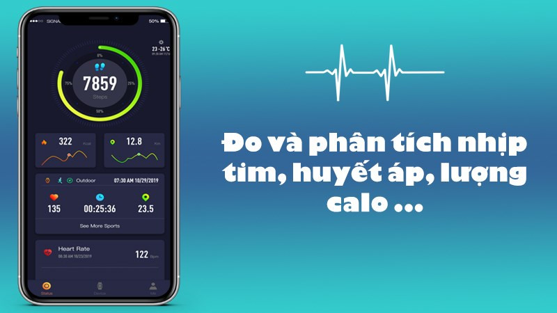 Hình ảnh minh họa tính năng đo lường chỉ số sức khỏe