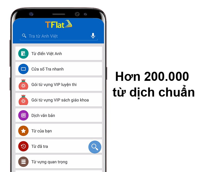 Kho từ vựng hơn 200.000 từ trên TFlat Offline