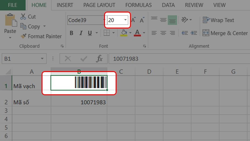 L&uacute;c n&agrave;y d&atilde;y số đ&atilde; được viết dưới dạng Barcode, bạn h&atilde;y tăng size cho m&atilde; vạch để dễ nh&igrave;n thấy hơn