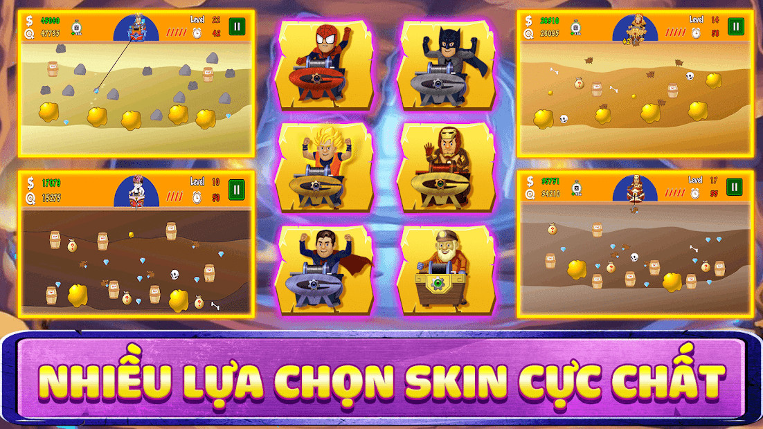 Màn hình chơi game Đào Vàng phiên bản chuẩn trên điện thoại