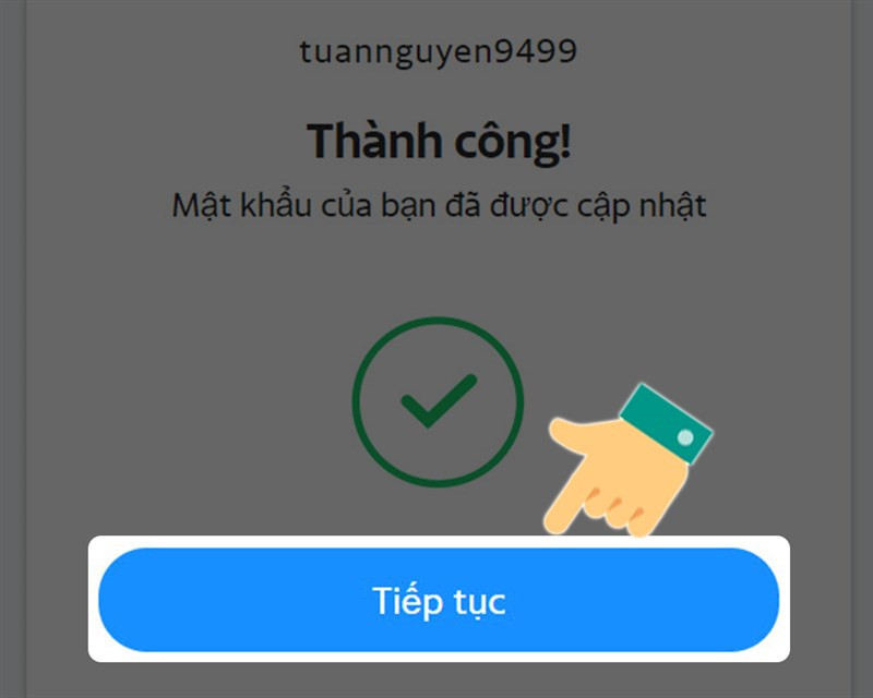 Mật khẩu cập nhật thành công