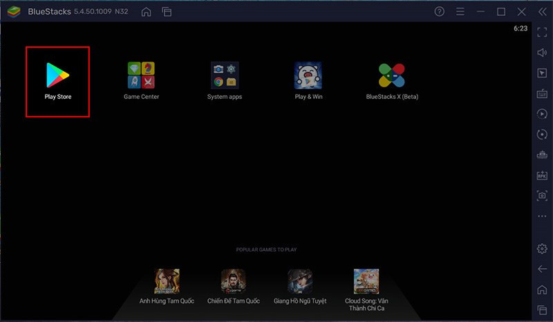 Mở BlueStacks và Play Store