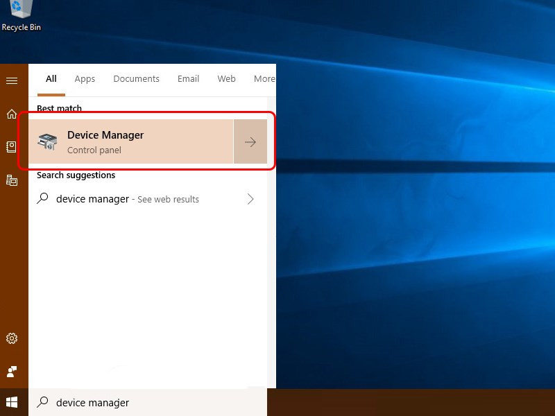 Mở Device Manager trên Windows