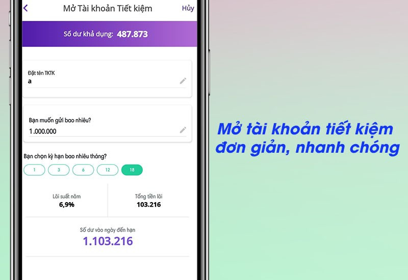 Mở tài khoản tiết kiệm đơn giản, nhanh chóng